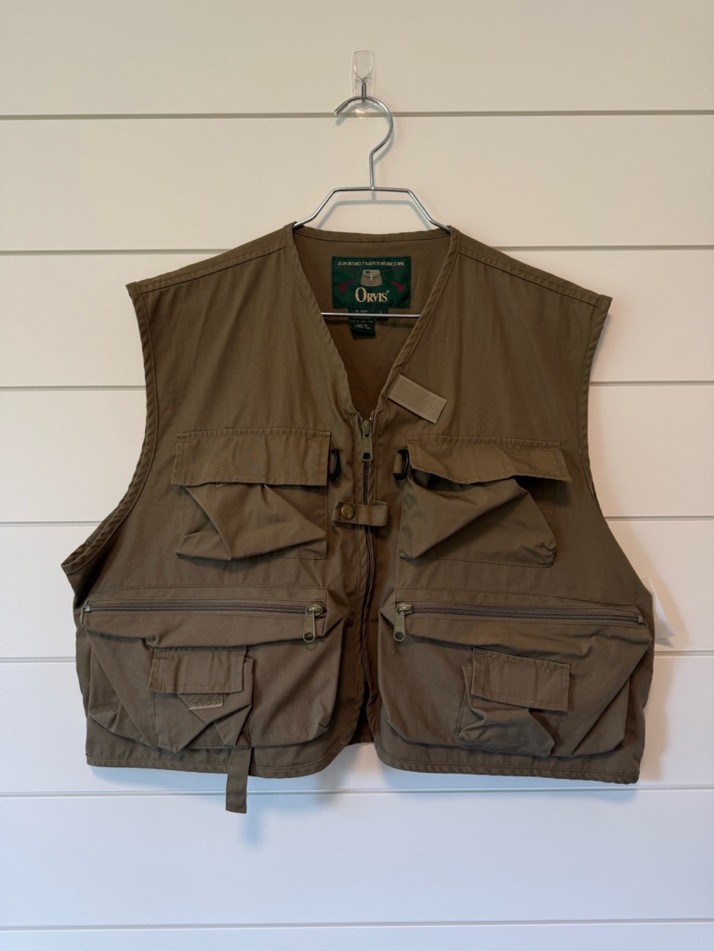 Vintage Orvis Olive Green Fishing Vest Size L